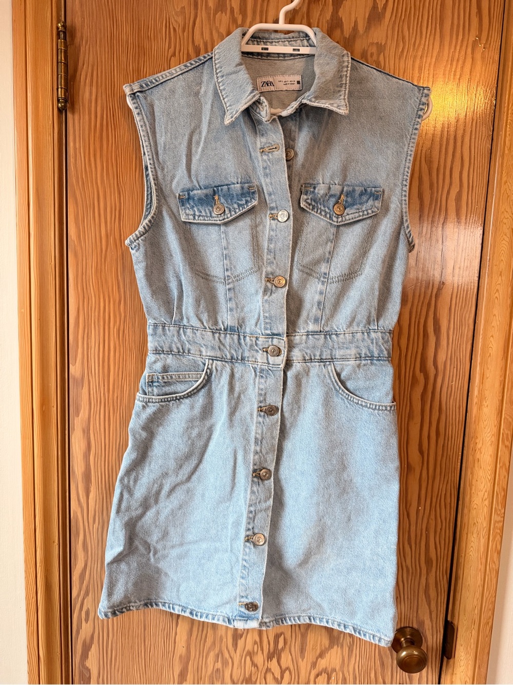 Zara Light Wash Denim Dress